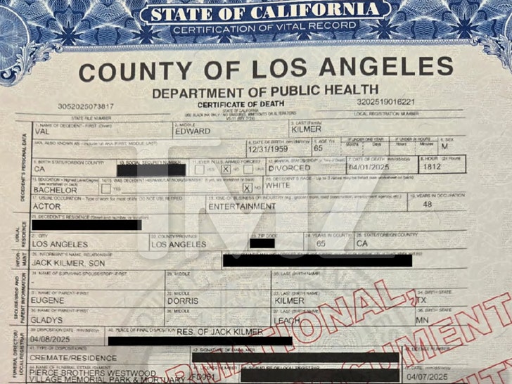 val kilmer death certificate launch 2b