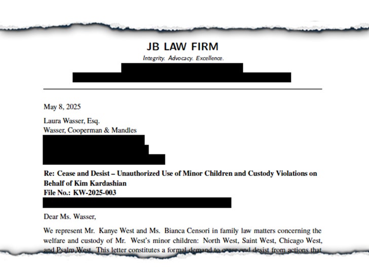 kanye west and kim kardashian cease and desist read the letter