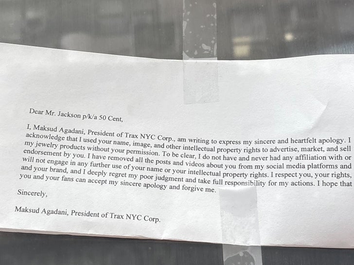 50 cent necklace Maksud Agadjani letter